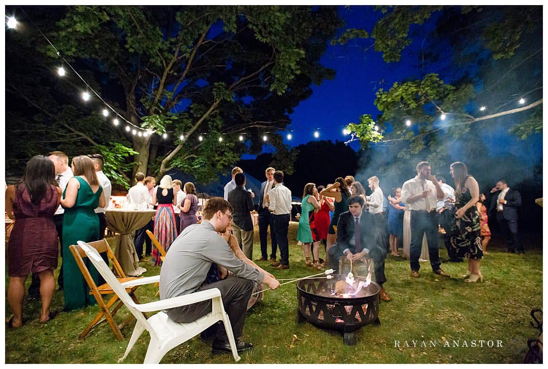 Smore Fire Pit at wedding reception
