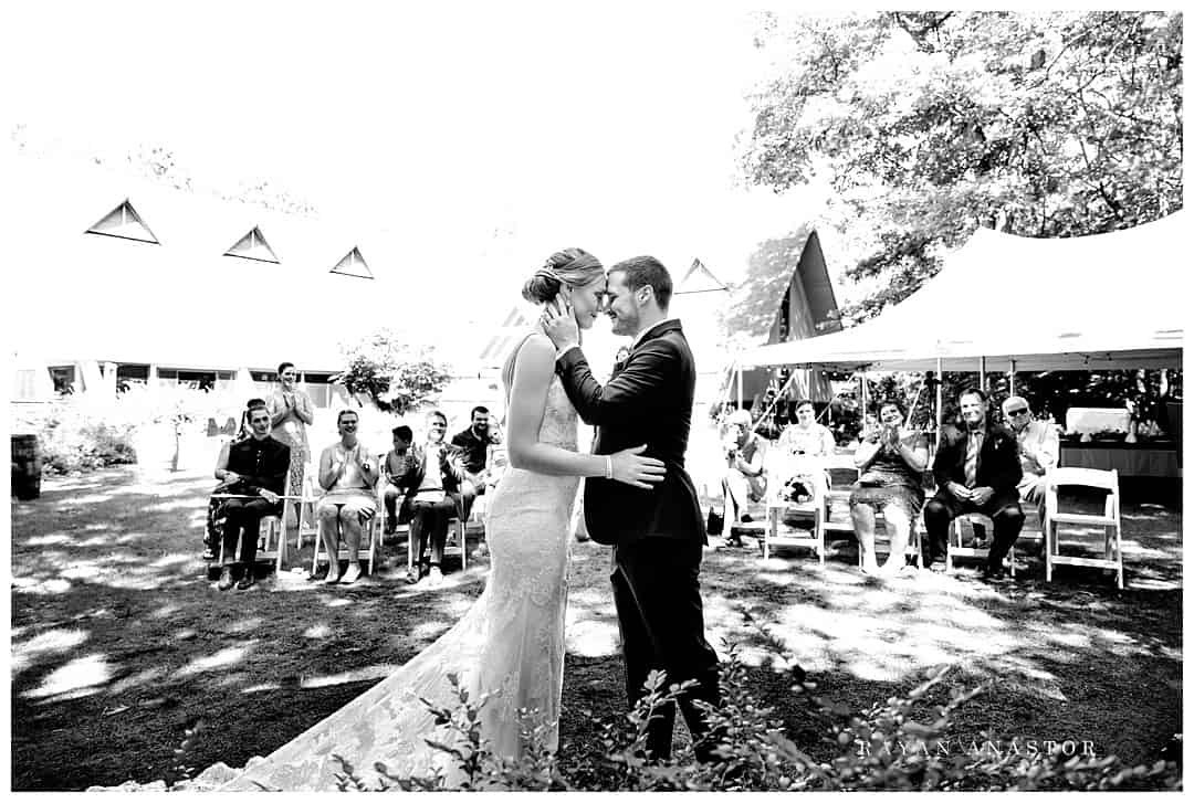 Hongi greeting for kiss at end of wedding