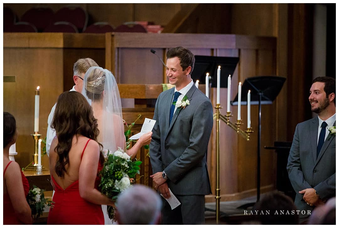 wedding at the Central United Methodist Church in Traverse City Michigan