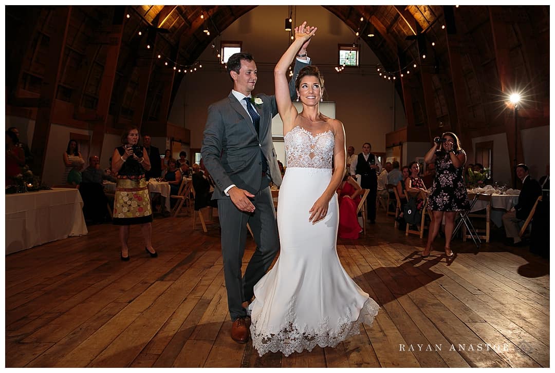 wedding reception at the Cathedral Barn