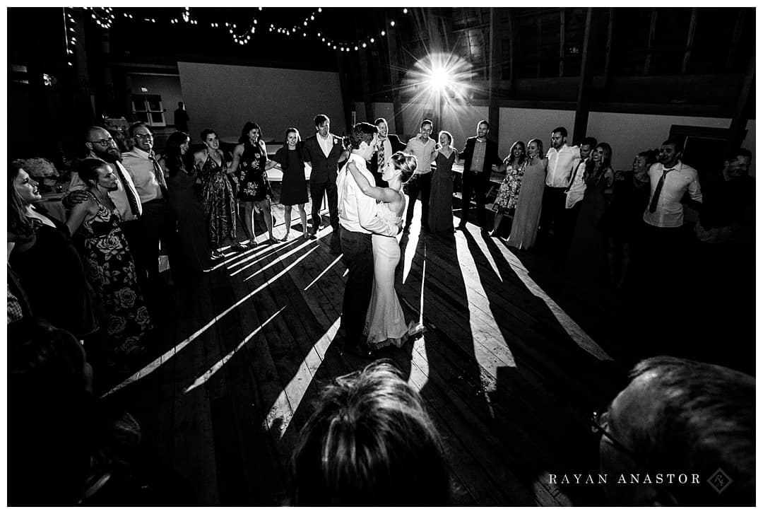 wedding reception at the Cathedral Barn