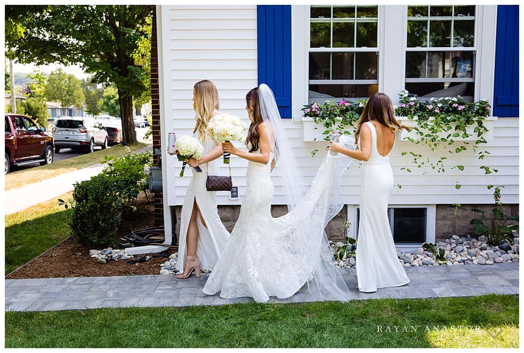 bride heading to wedding