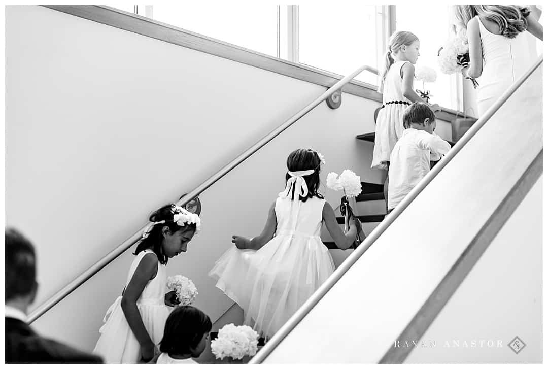 bridal party heading to wedding