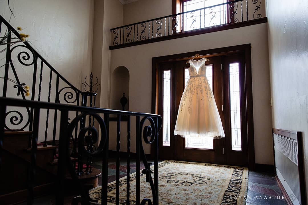 wedding gown at the Stafford Perry Hotel