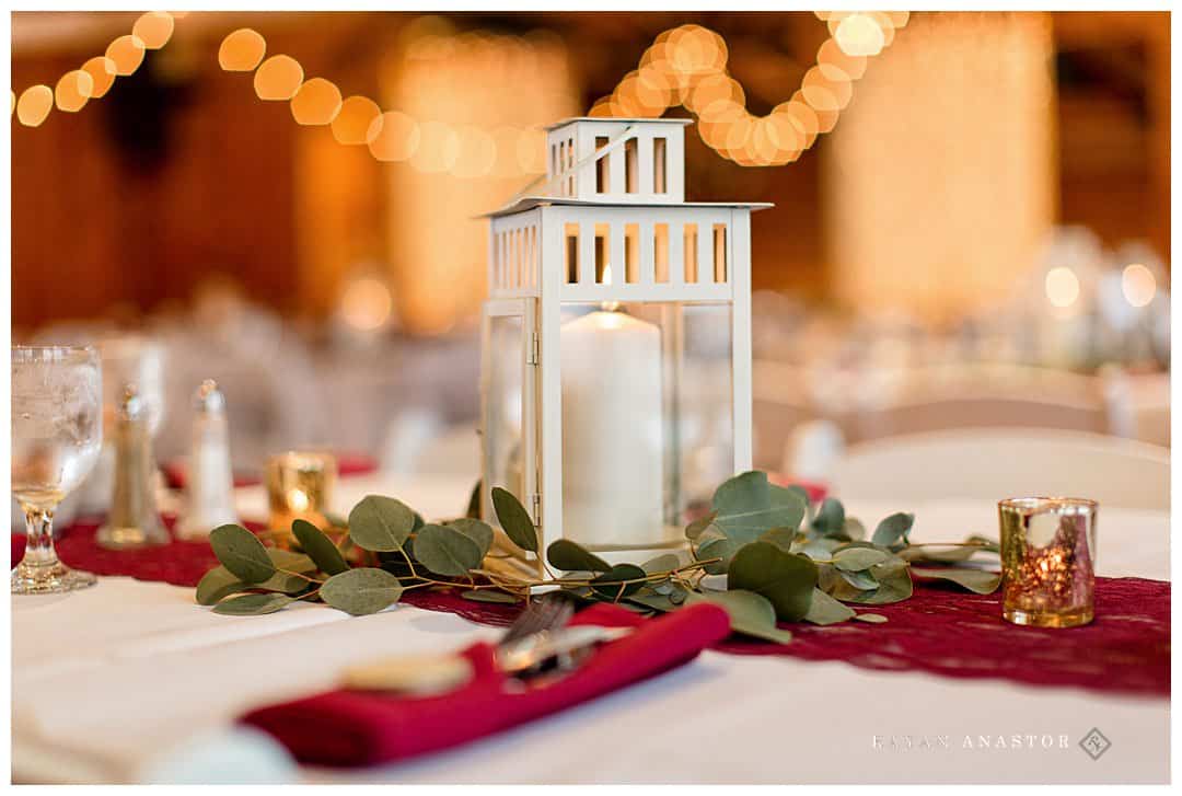 table decorations at fall wedding