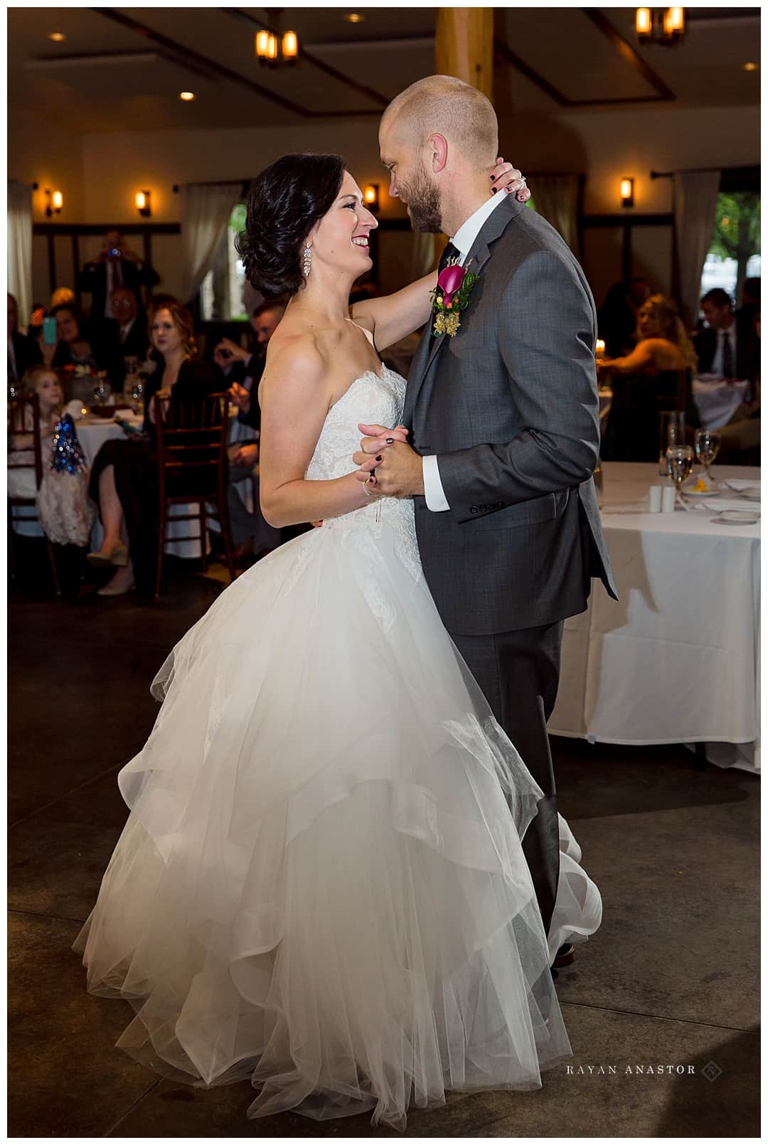bride and grooms first dance in traverse city