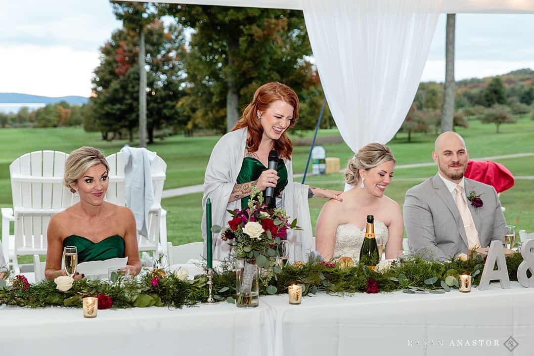 Wedding toasts at Crystal Lake Weddings