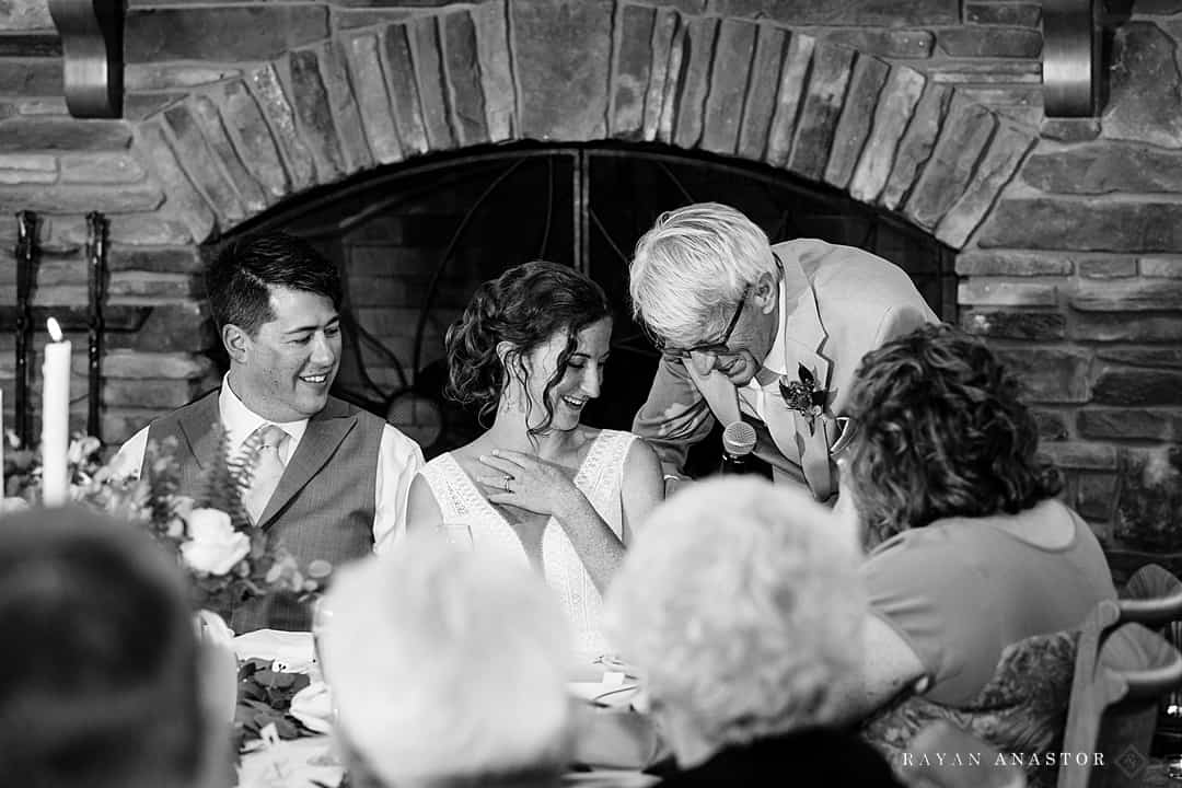 father of bride crying during toast