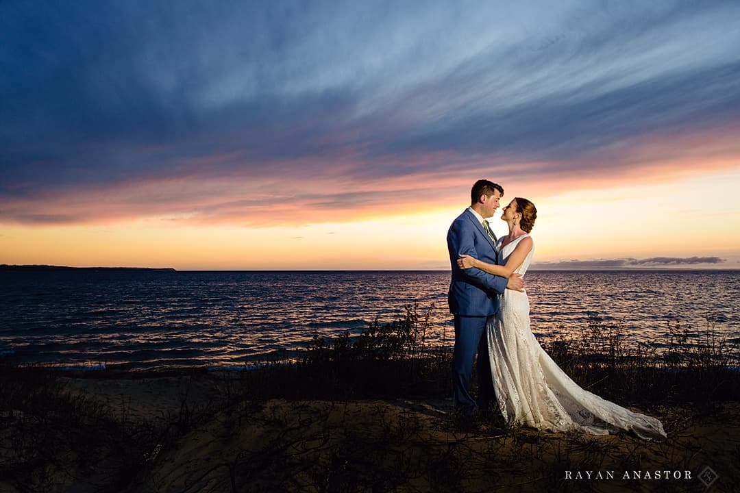 wedding portraits on Lake Michigan