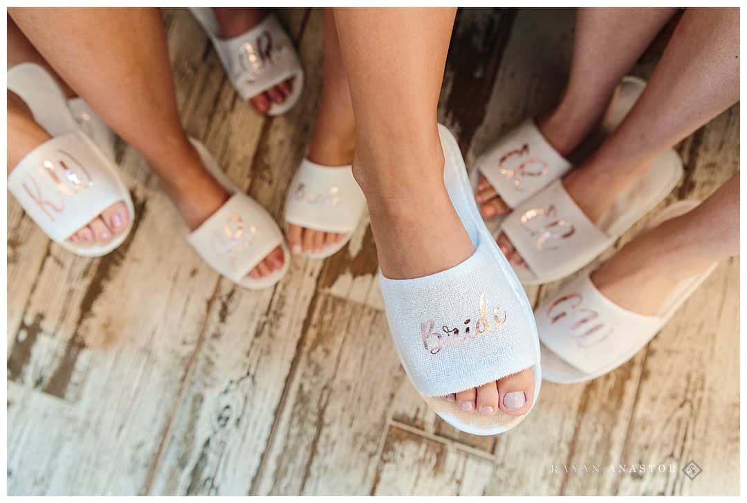 bride and bridesmaids slippers