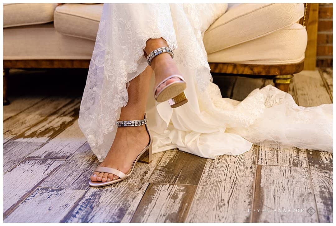 bride in dress and shoes