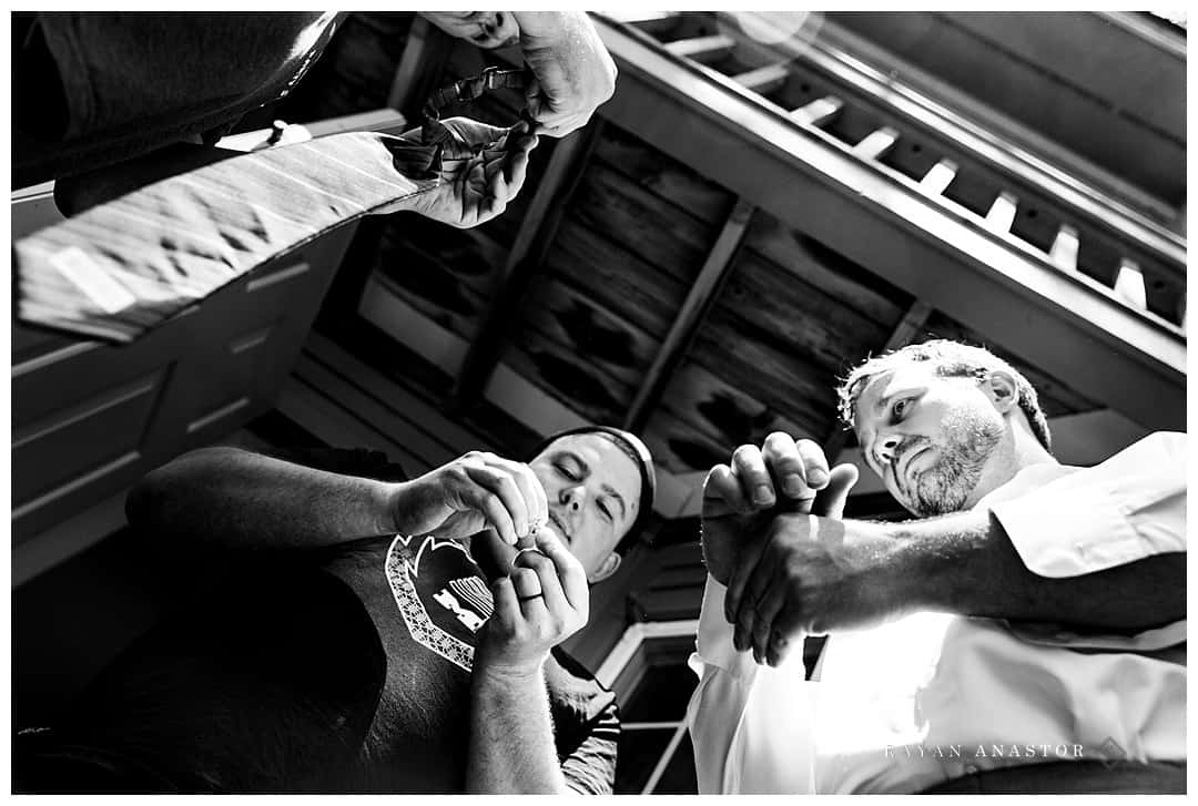 groom getting dressed