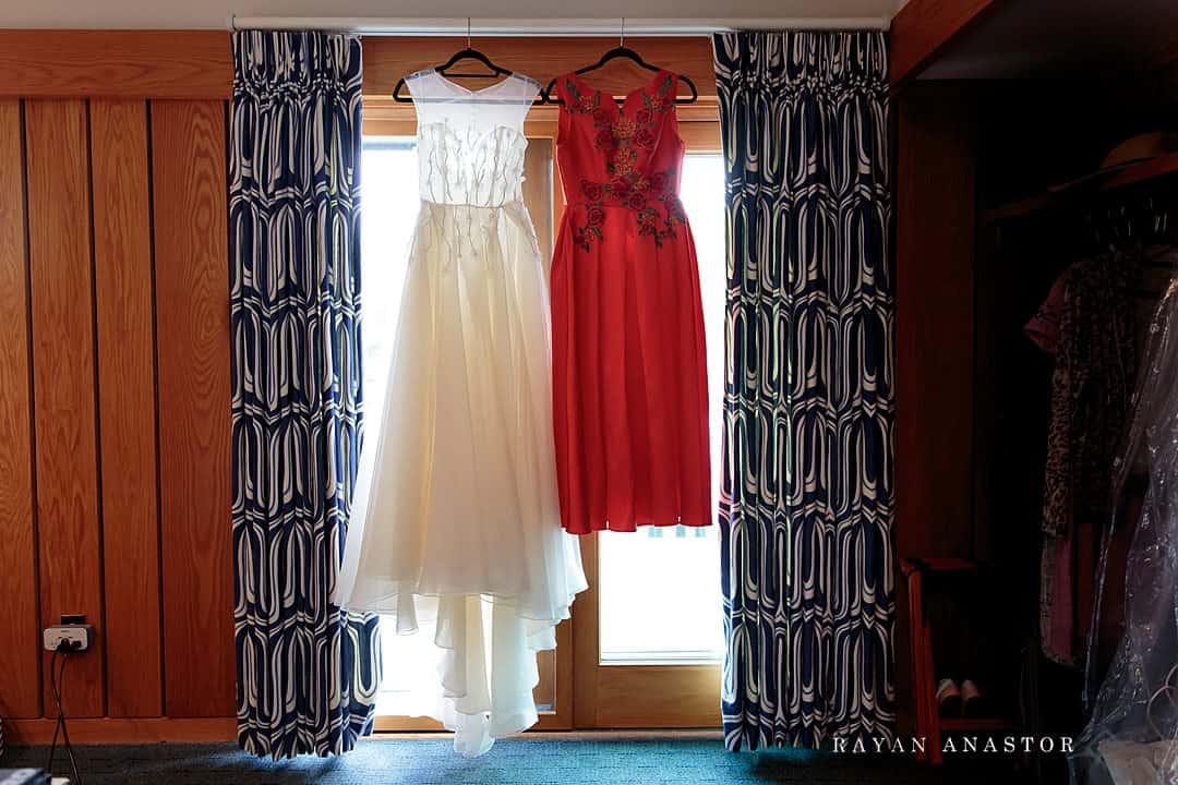 American and Chinese wedding gowns