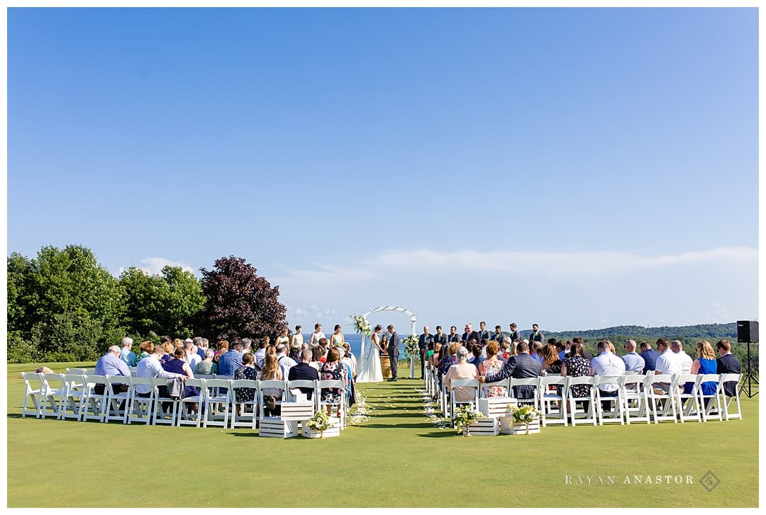 Wedding at A Ga Ming Golf Resort overlooking Torch Lake
