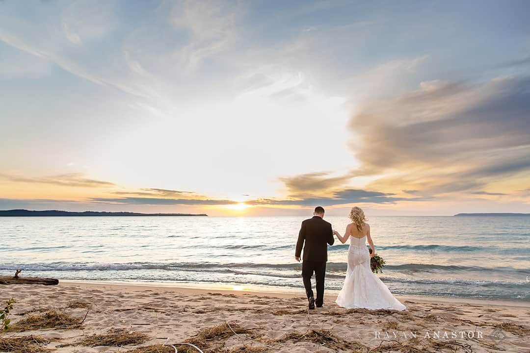 sunset portraits on lake Michigan in Glen Arbor