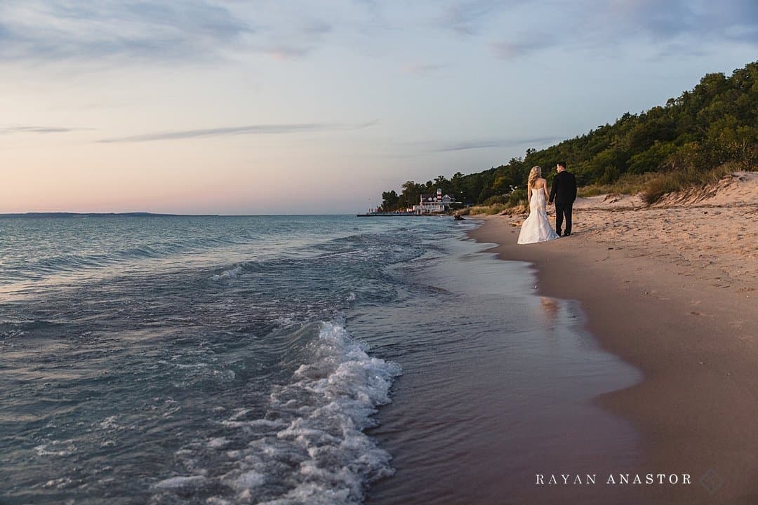 sunset portraits on lake Michigan in Glen Arbor