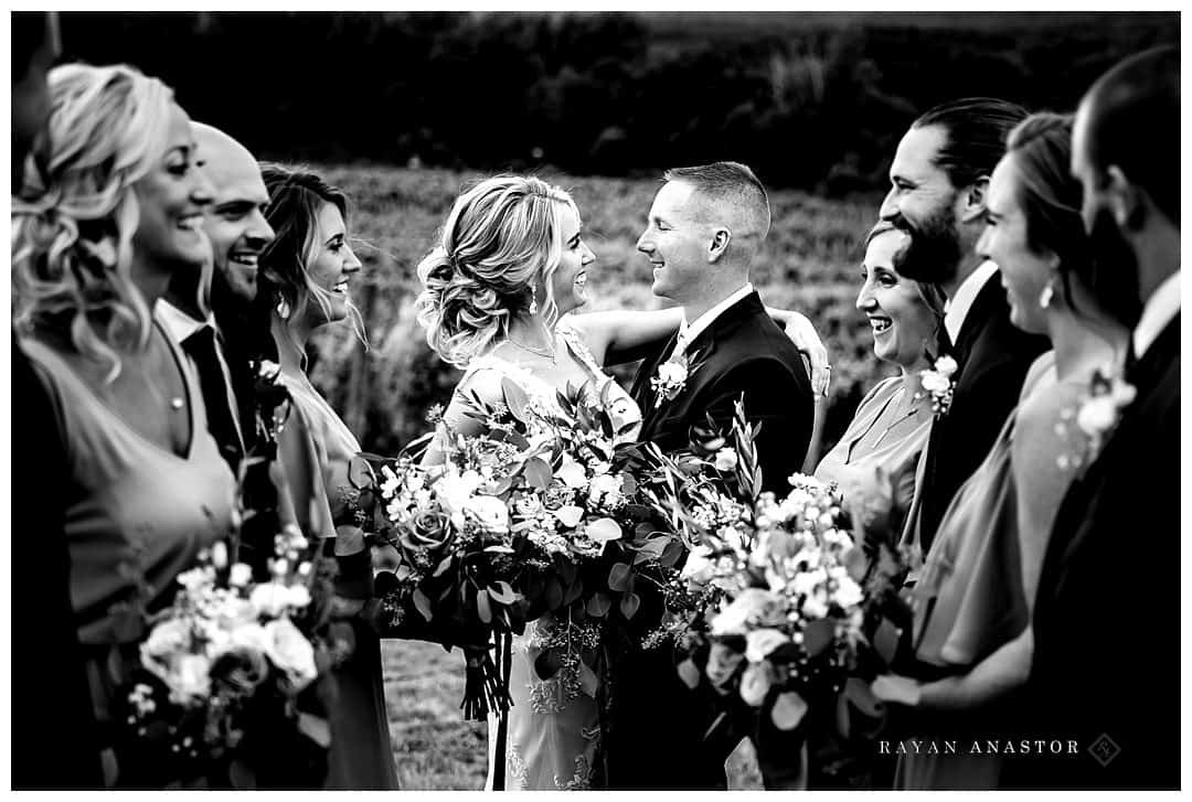 bridal party at Rove Winery