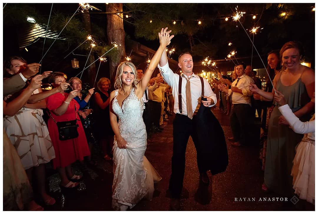 sparkler exit at BlueBridge Events Centre Wedding