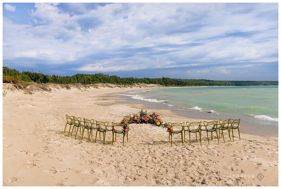 beaver island beach wedding