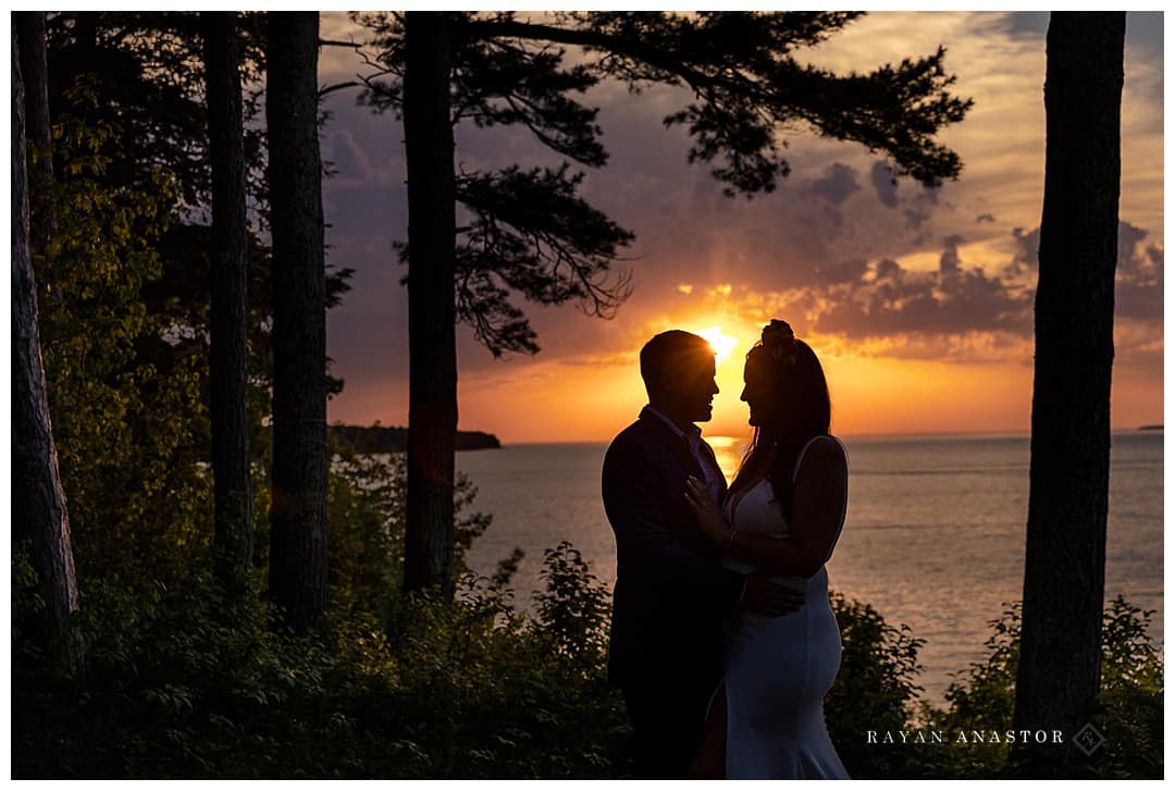 sunset wedding on beaver island