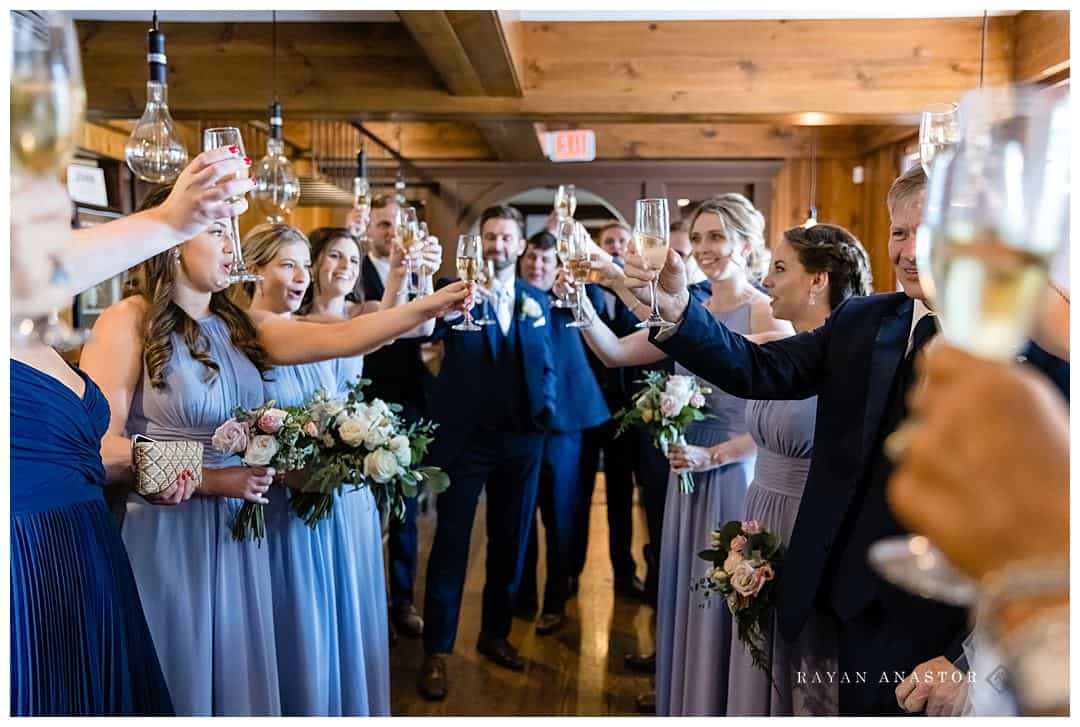 wedding party toast after wedding