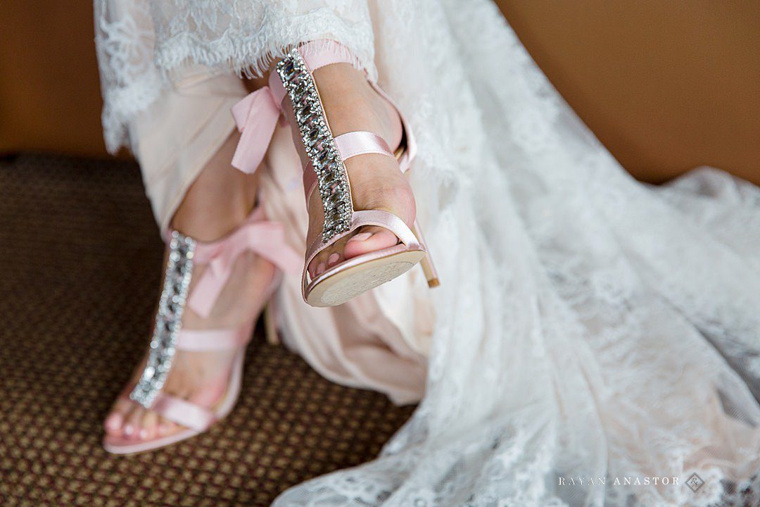 soft pink wedding shoes