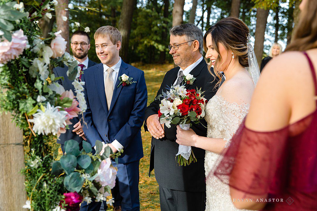 Wedding at Mission Table under the pines