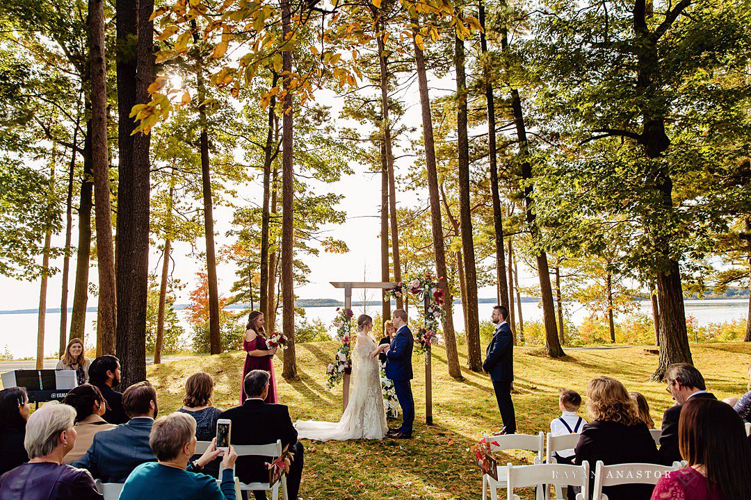 bride and groom elopement in Traverse City