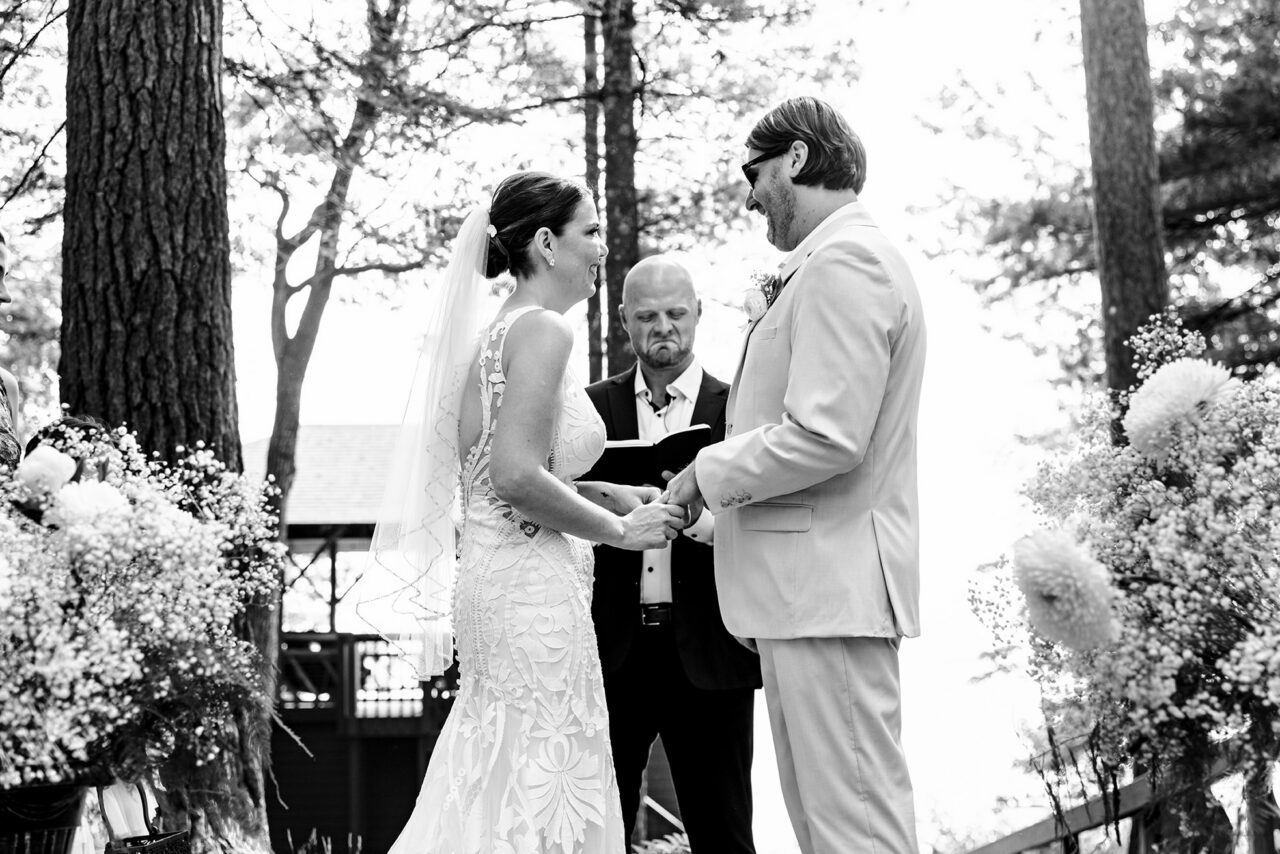 bride and groom saying vows