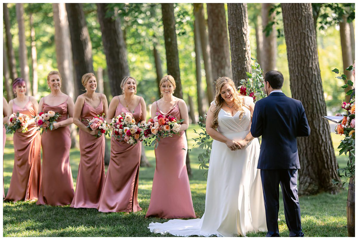 bride laughing during wedding