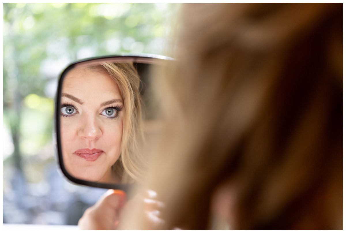 bride having hair and makeup down by team hair and beauty salon