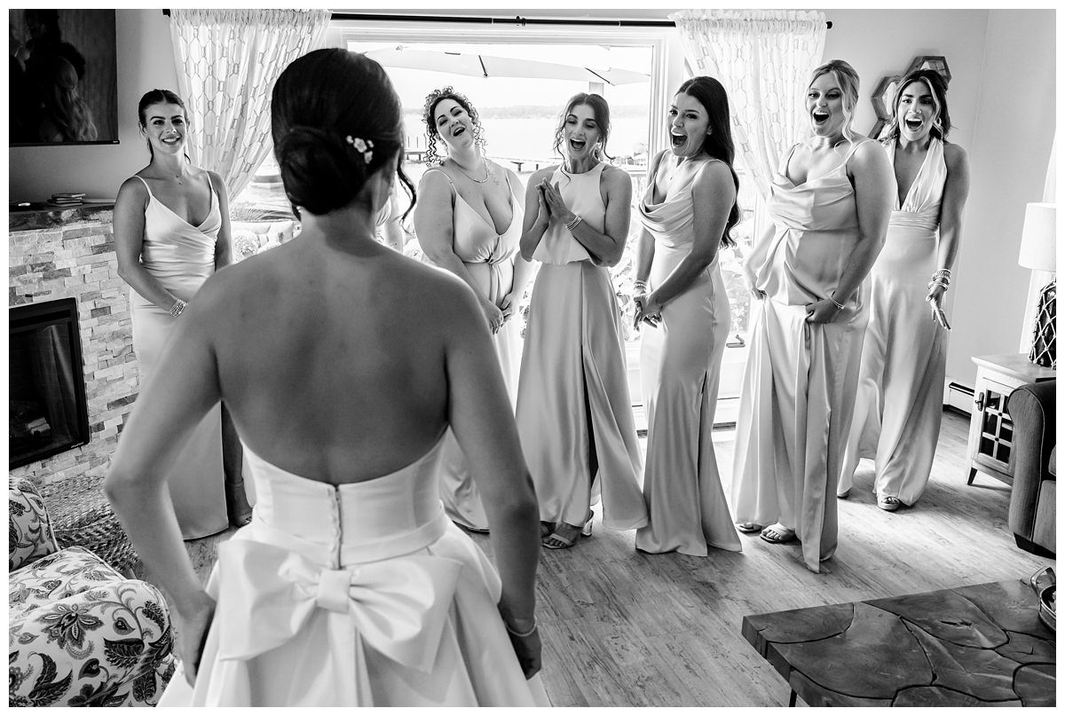 first look with your bridesmaids