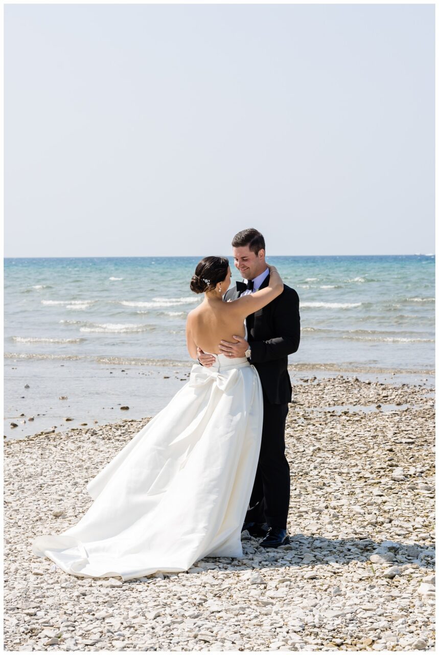 wedding portraits on Lake Michigan