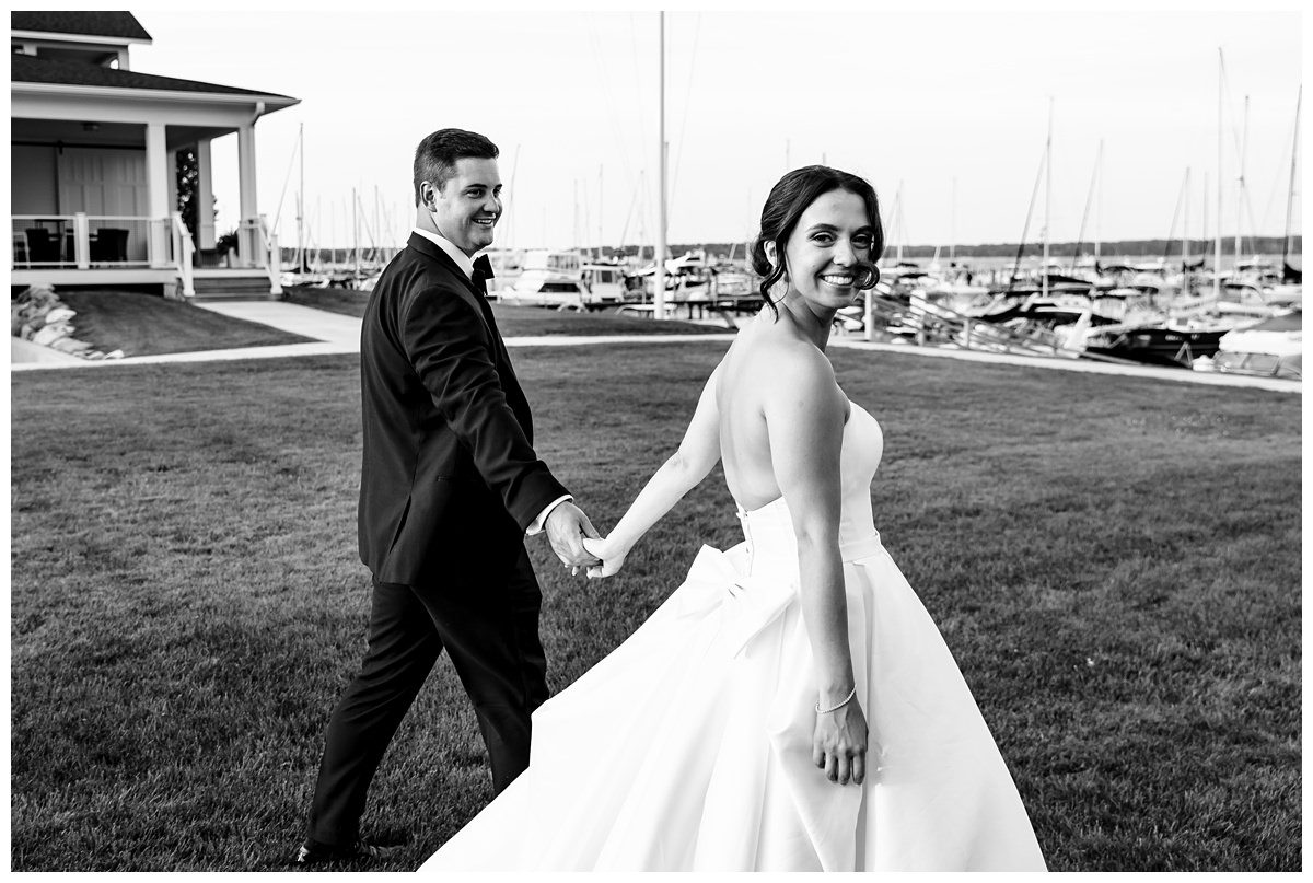 Wedding portraits at the Charlevoix Yacht Club