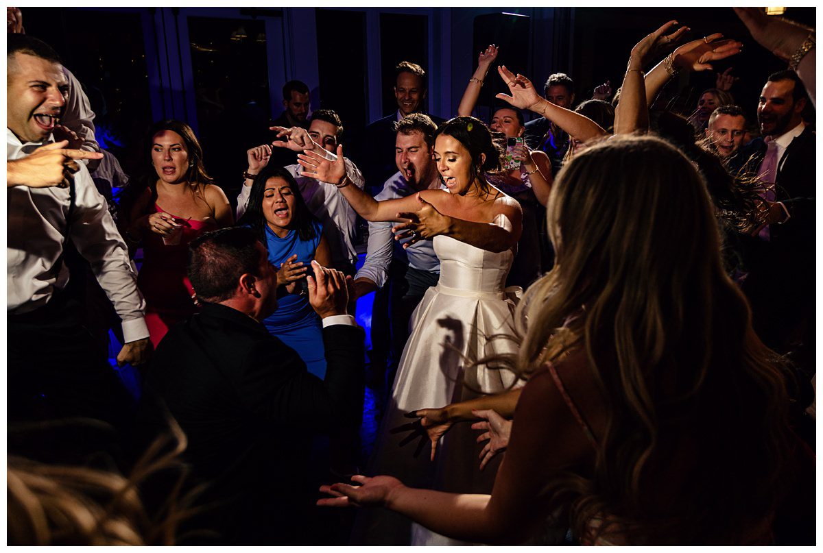 wedding reception dancing to 2 Bays DJ's at the Charlevoix Yacht Club