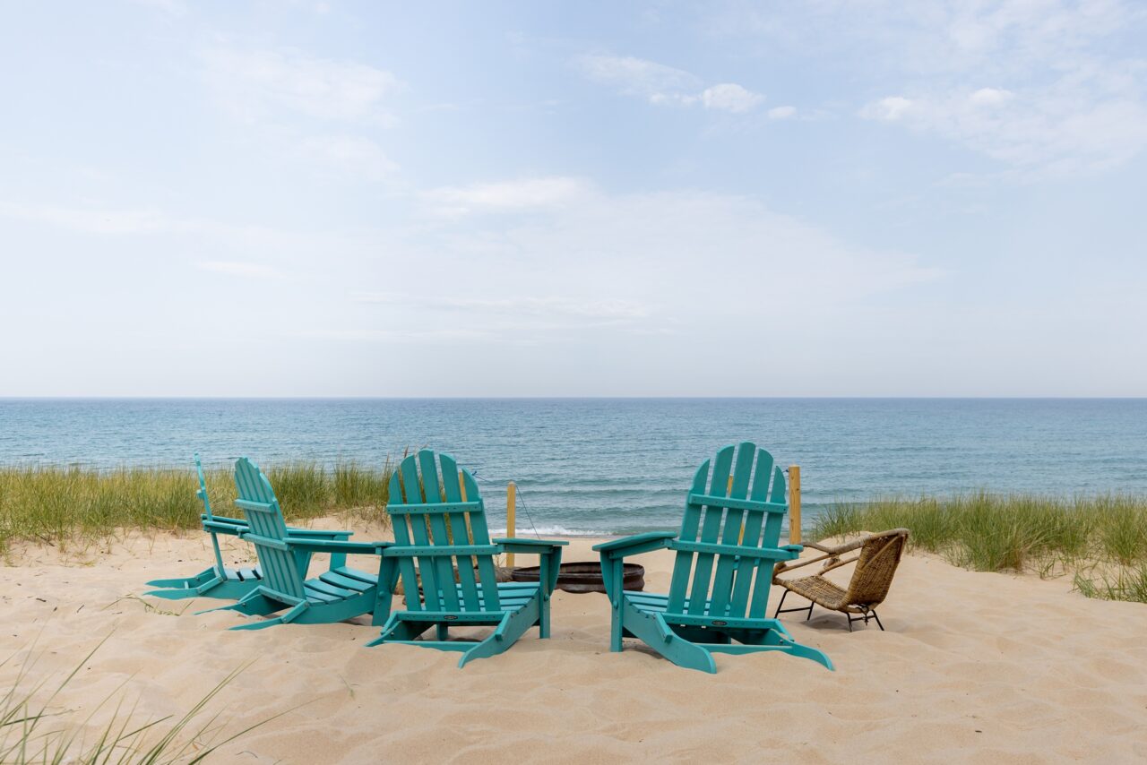 Lake Michigan beach in Arcadia