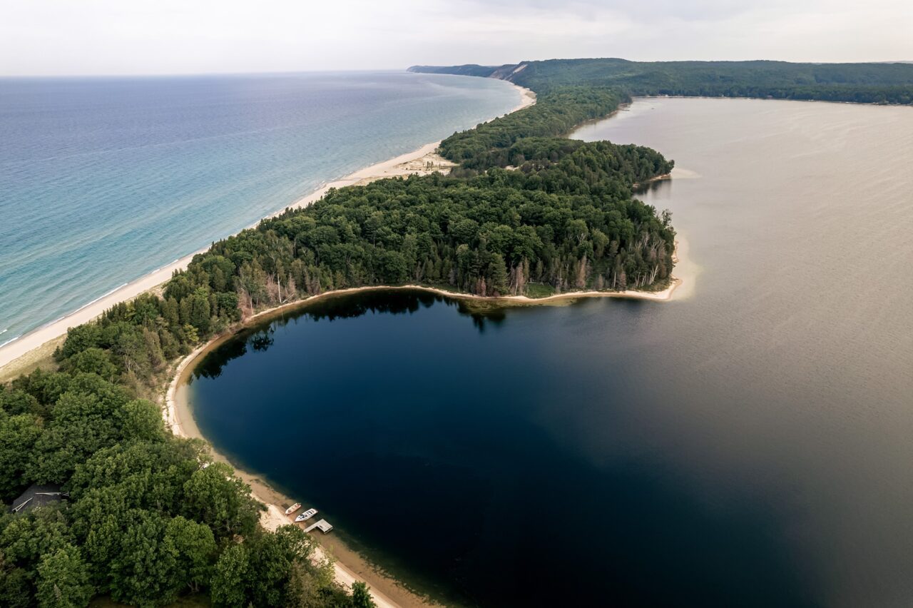 Lake Michigan and Heron Lake