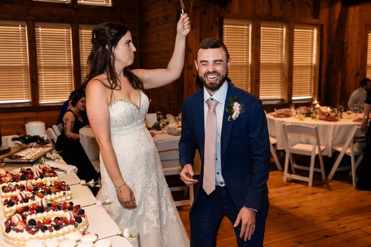 bride and groom reception at caberfae peaks