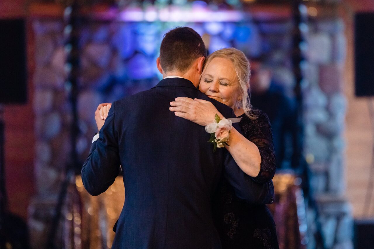 Cadillac Michigan Wedding mother and son first dance at caberfae peaks