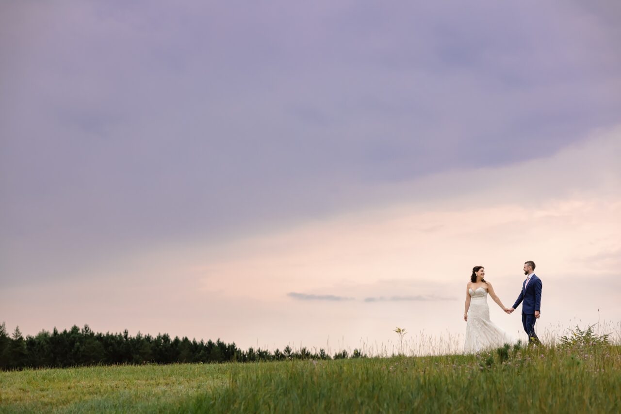 Cadillac Michigan Wedding at sunset portraits at caberfae peaks