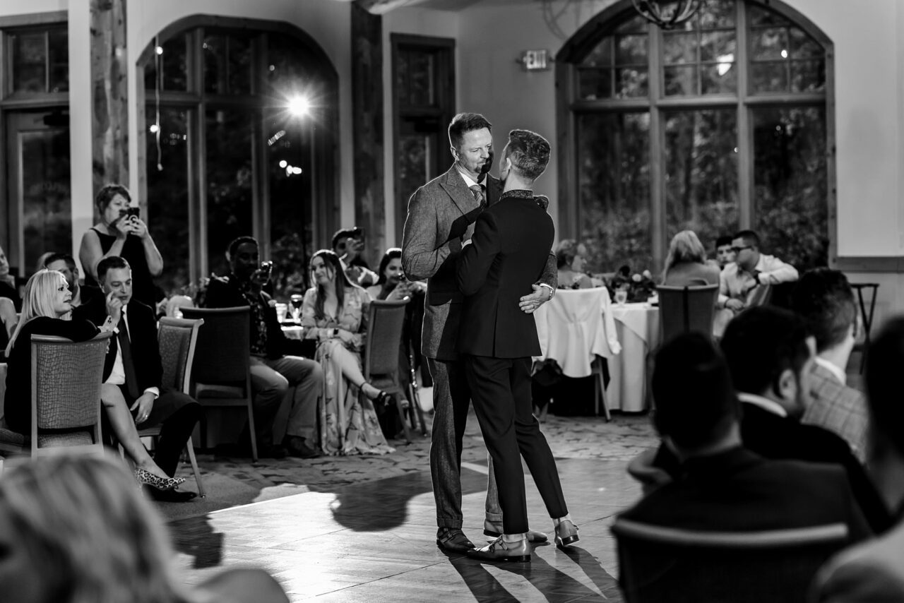 first dance for couple at Bay Mountain at the Homestead Resort