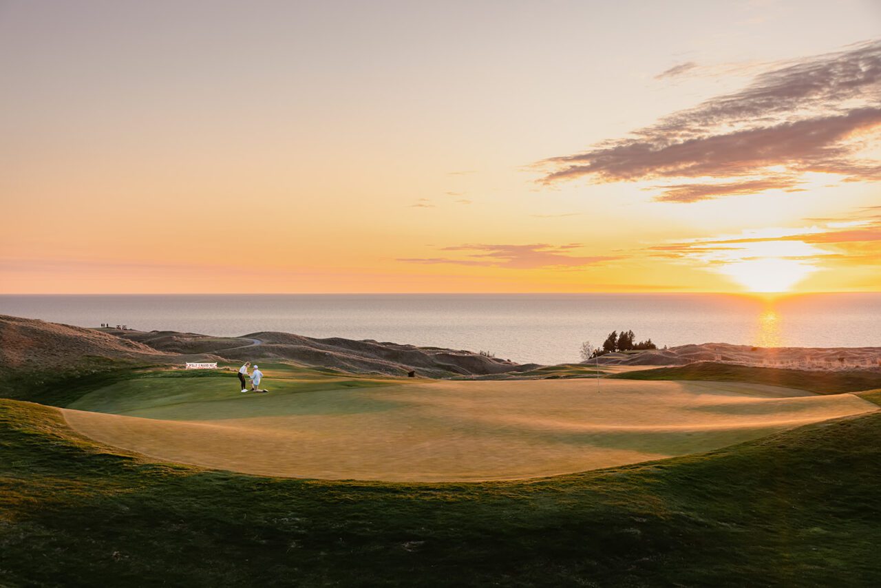 Sunset Proposal on the 18th hold at Arcadia Bluffs Golf Course